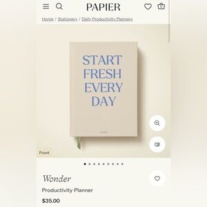 Start Fresh Every Day Hardcover Planner - Blue Text on Cream